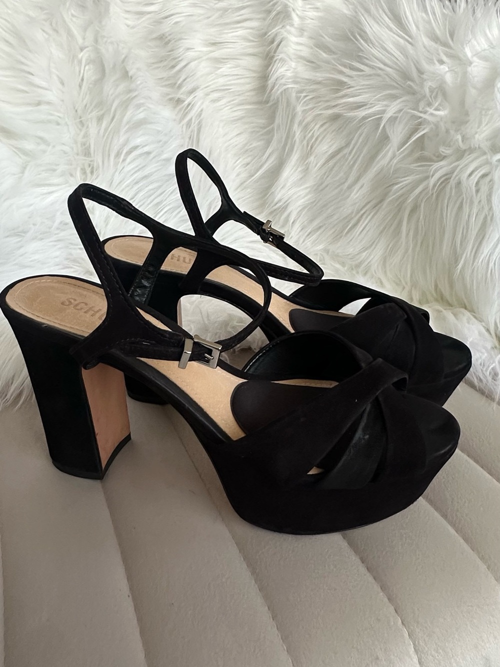 Schutz Black Ankle-Strap Heels Size 8